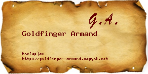 Goldfinger Armand névjegykártya